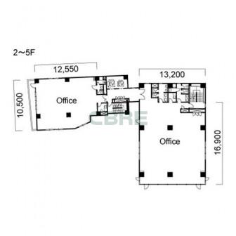 2階〜5階 平面図