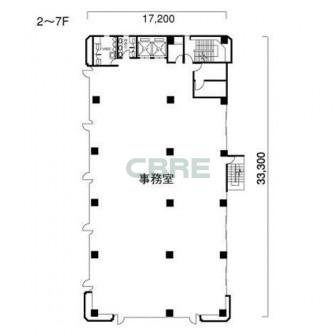 2階〜7階 平面図