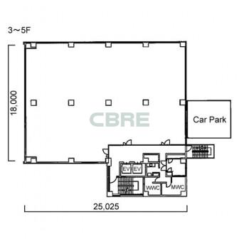 3階〜5階 平面図