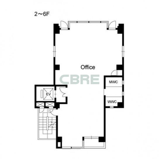2階〜6階 平面図