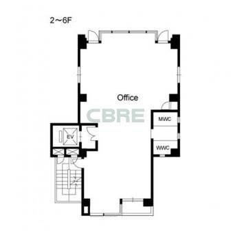 2階〜6階 平面図