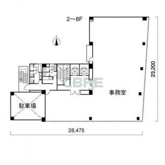2階〜8階 平面図