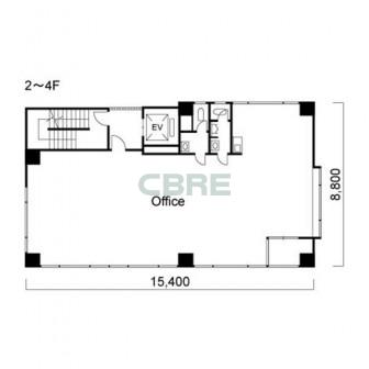 2階〜4階 平面図