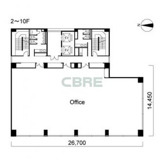2階〜10階 平面図