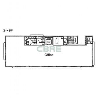 2階〜9階 平面図