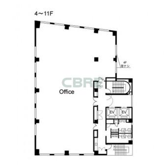 4階〜11階 平面図