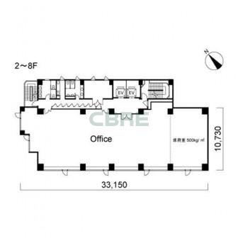 2階〜8階 平面図