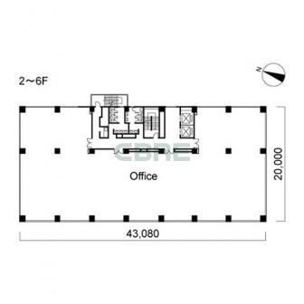 2階〜6階 平面図