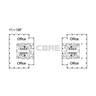 11階〜18階 平面図