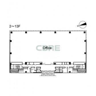 2階〜13階 平面図
