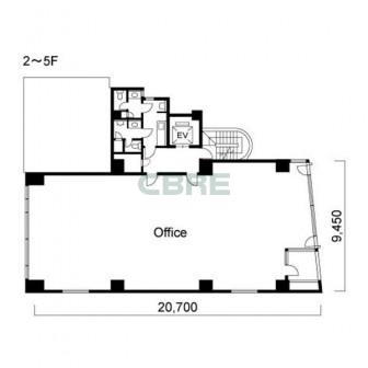 2階〜5階 平面図