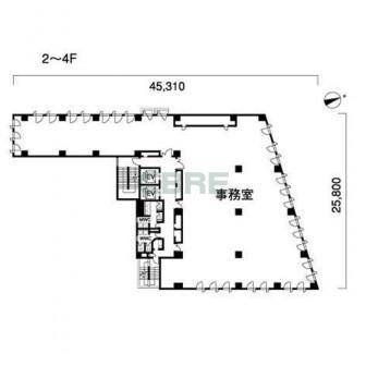 2階〜4階 平面図
