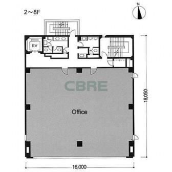 2階〜8階 平面図
