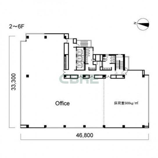 2階〜6階 平面図