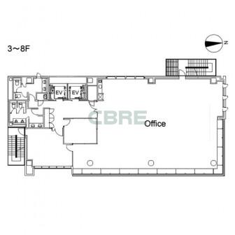 3階〜8階 平面図