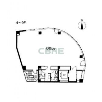 4階〜9階 平面図