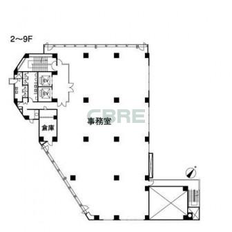 2階〜9階 平面図