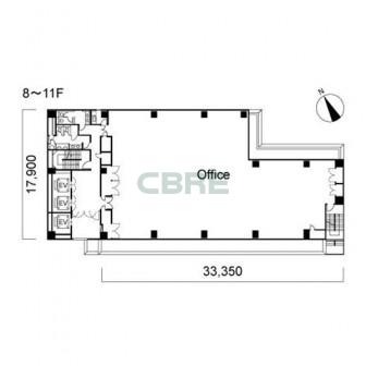 8階〜11階 平面図