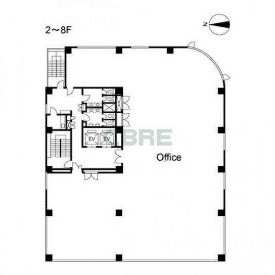 2階〜8階 平面図