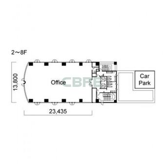 2階〜8階 平面図