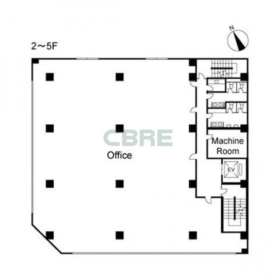 2階〜5階 平面図
