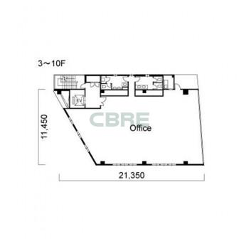 3階〜10階 平面図
