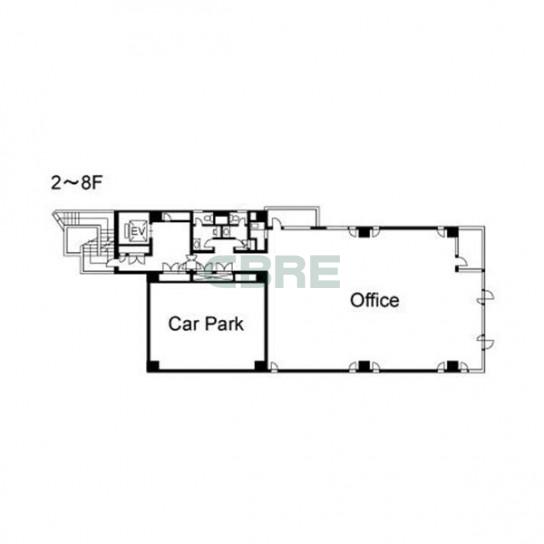 2階〜8階 平面図