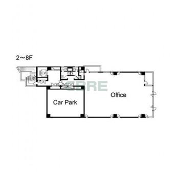 2階〜8階 平面図