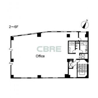 2階〜6階 平面図