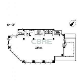 5階〜9階 平面図