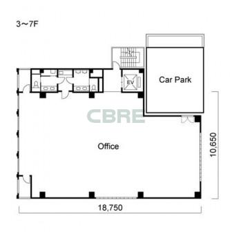 3階〜7階 平面図