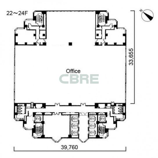 22階〜24階 平面図