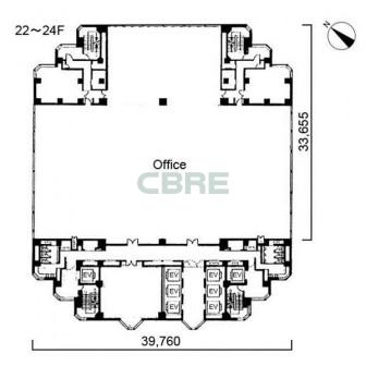 22階〜24階 平面図
