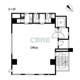 3階〜5階 平面図