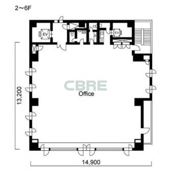 2階〜6階 平面図