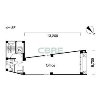 4階〜8階 平面図