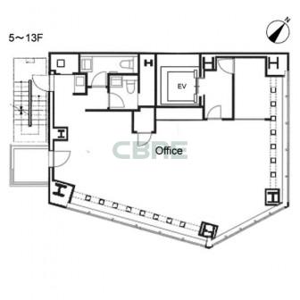 5階〜13階 平面図
