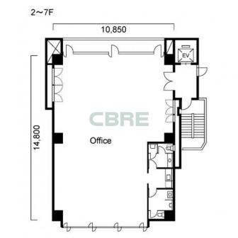 2階〜7階 平面図