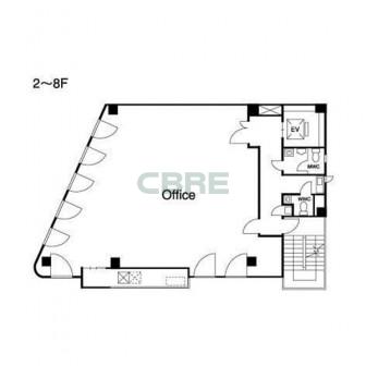 2階〜8階 平面図