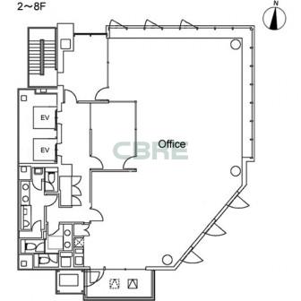 2階〜8階 平面図