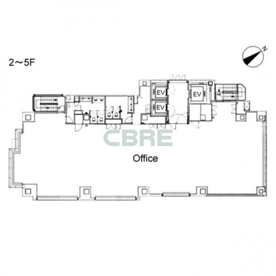 2階〜5階 平面図