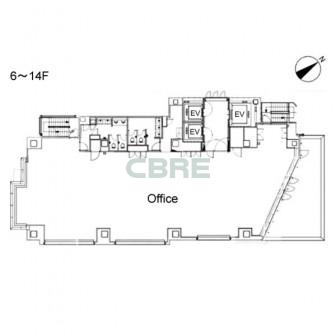 6階〜14階 平面図