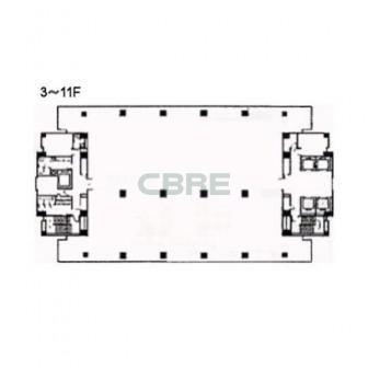 3階〜11階 平面図