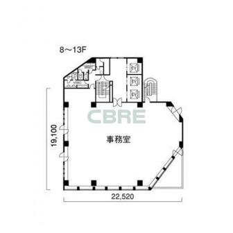 8階〜13階 平面図