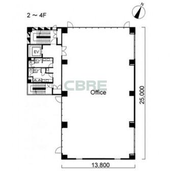 2階〜4階 平面図