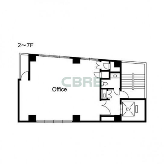 2階〜7階 平面図