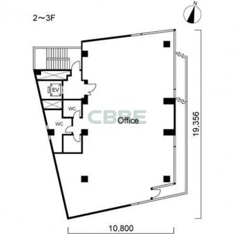 2階〜3階 平面図