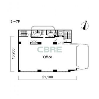 3階〜7階 平面図
