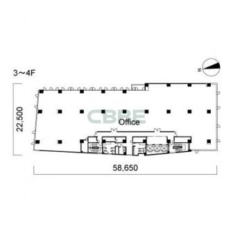 3階〜4階 平面図