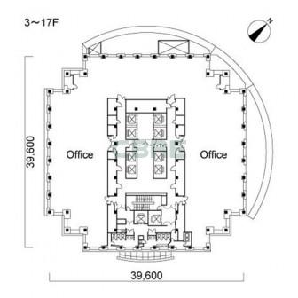 3階〜17階 平面図